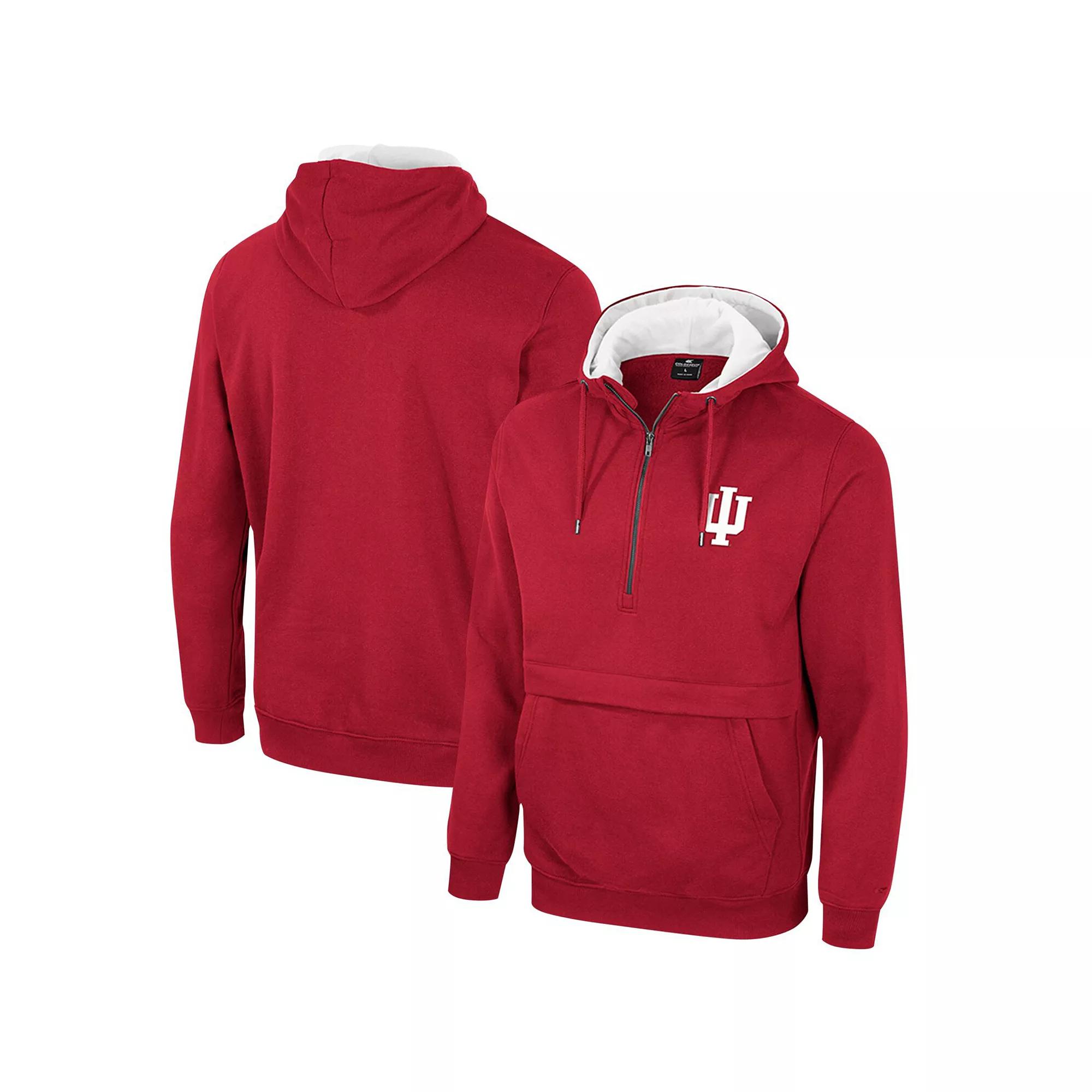 Men's Colosseum Crimson Indiana Hoosiers Half-Zip Hoodie,  Product Image