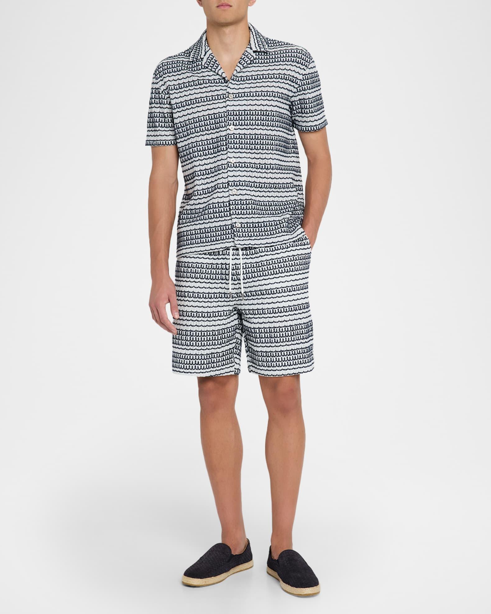 Men's Chez Stripe Crochet Camp Shirt Product Image