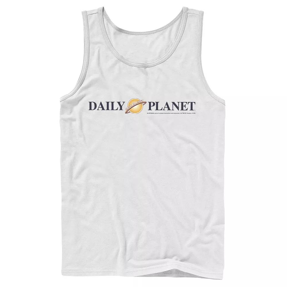 Men's DC Comics Superman Daily Planet Logo Graphic Tank Top, Size: Large, White Product Image