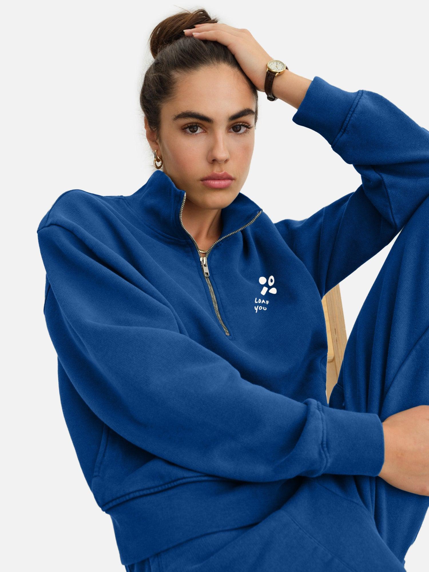 Organic Fleece Graphic Quarter Zip Sweatshirt Female Product Image