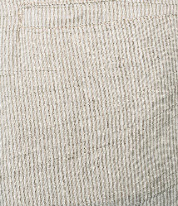 Eileen Fisher Petite Size Organic Linen Blend Striped Sheen High Waisted Wide Leg Trousers Product Image