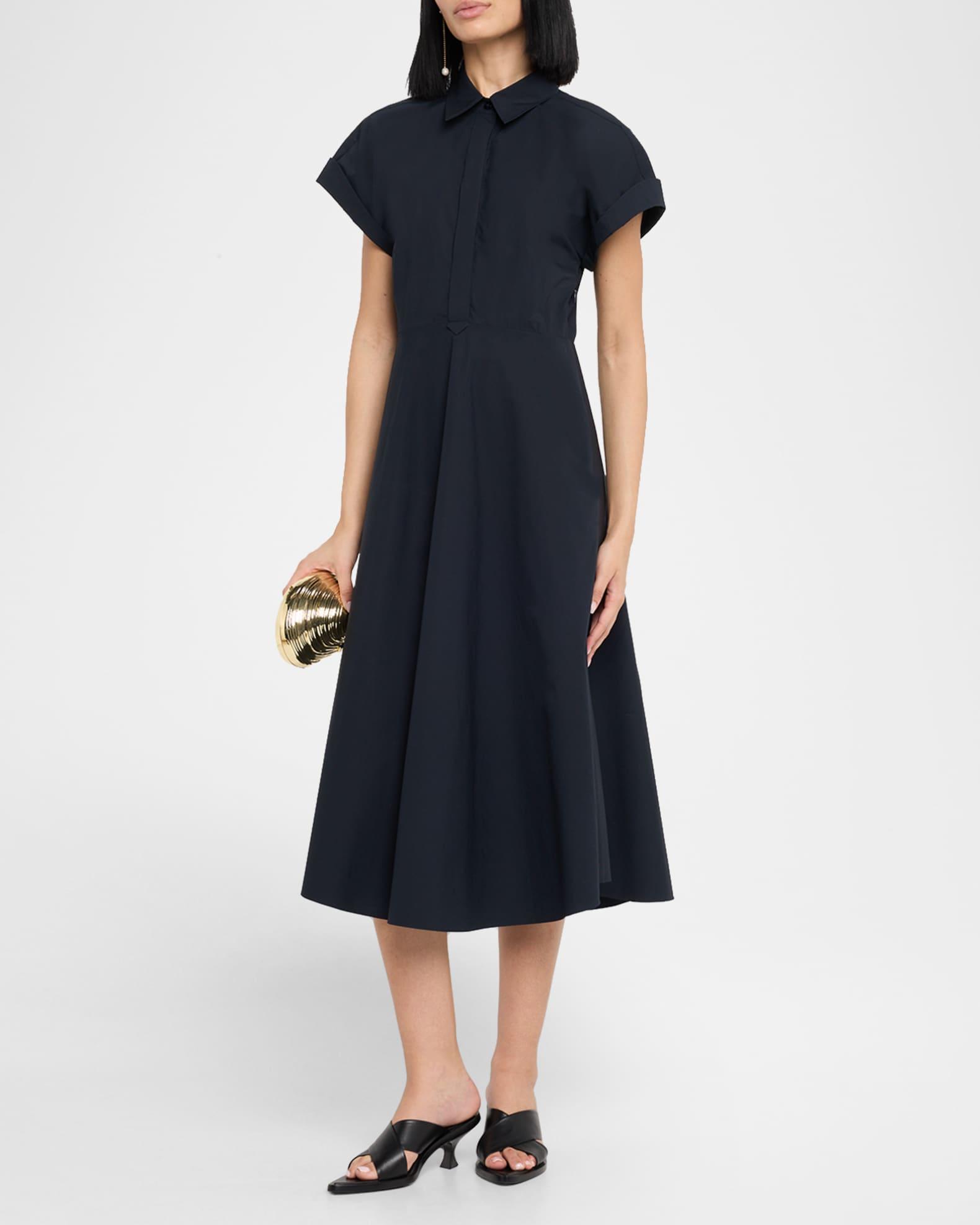 Poplin Power Short-Sleeve Midi Shirtdress Product Image