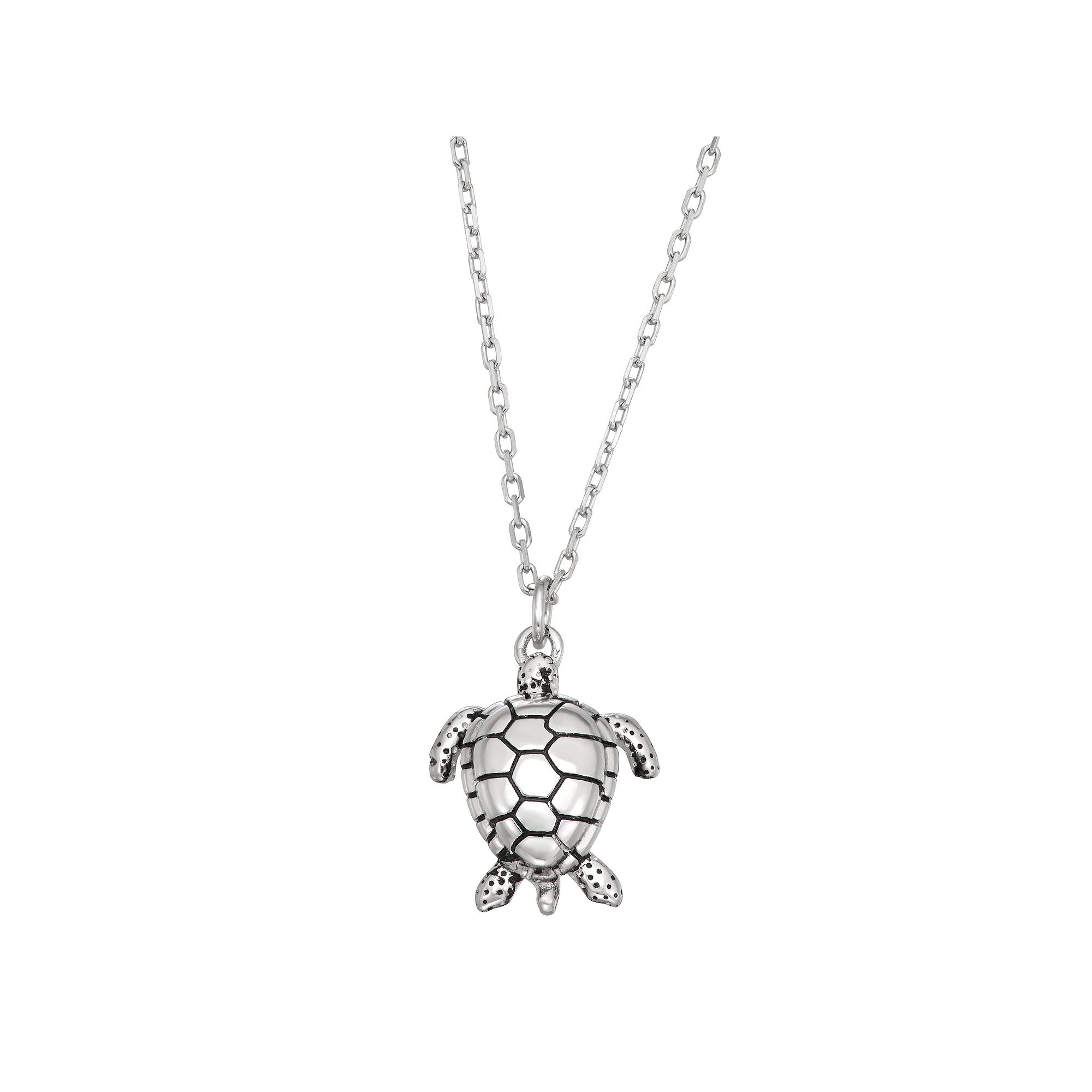 Sterling Silver Sea Turtle Necklace, Women's, Size: 16" Product Image