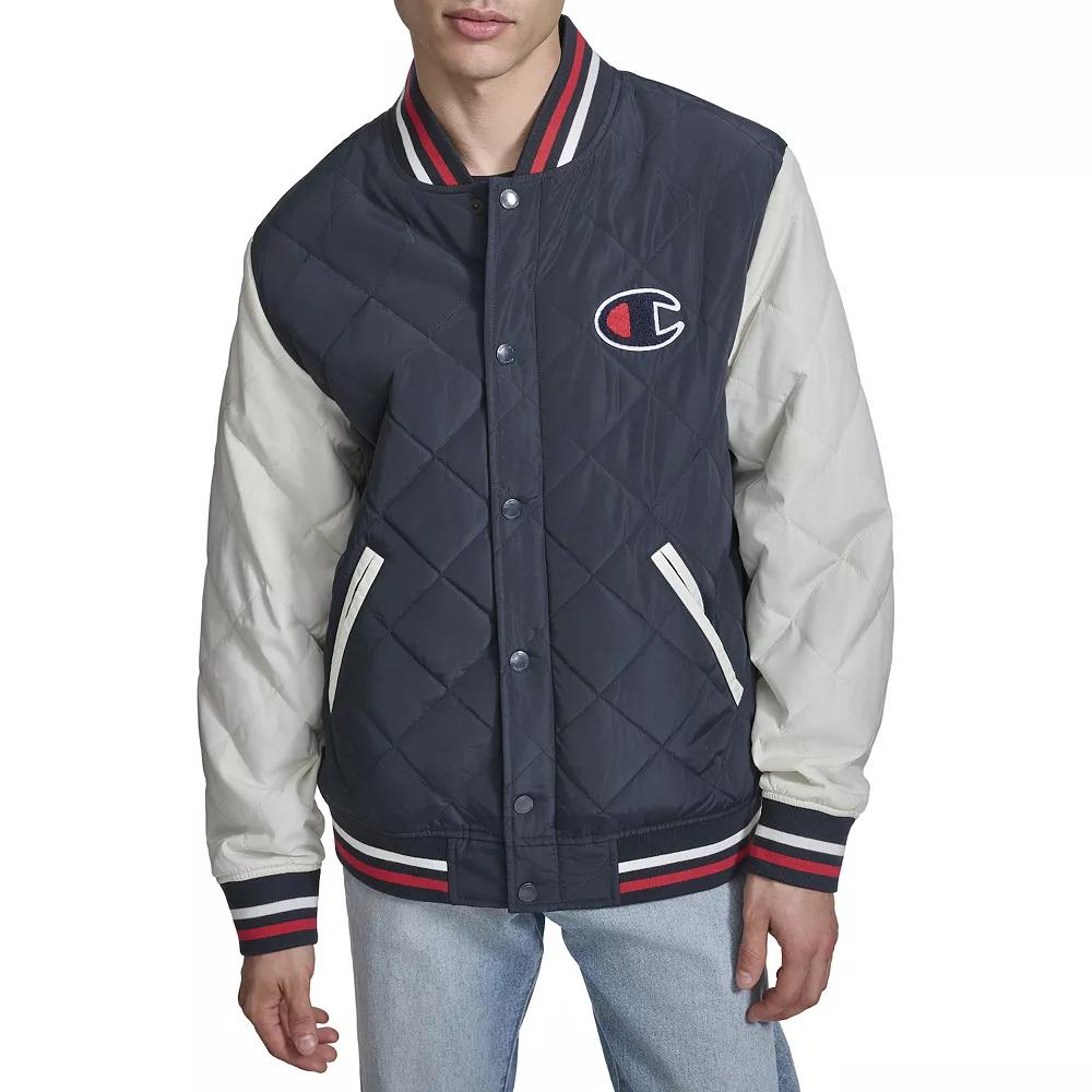 Men's Champion® Retro Diamond Quilted Bomber Varsity Jacket,  Product Image