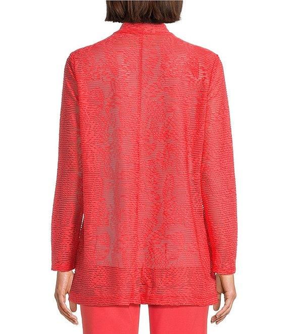 Slim Factor by Investments Open Front Long Sleeve Mesh Cardigan Product Image