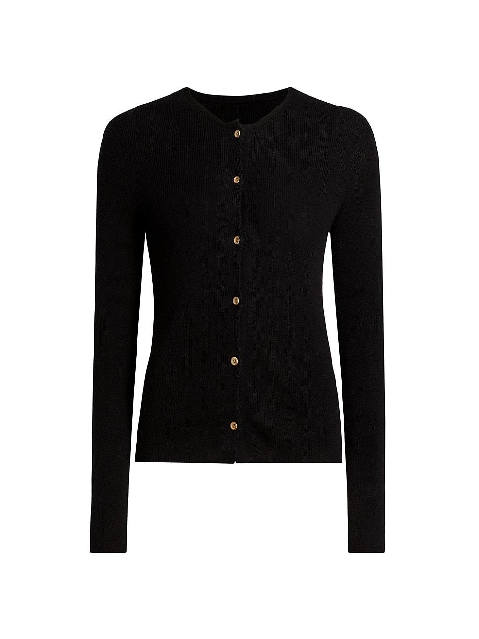 Womens Delicash Silk-Cashmere Rib-Knit Cardigan Product Image