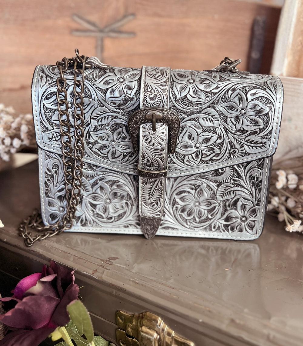Darling Tooled Leather All-Around Belt Buckle Bag - 3 Colors Product Image