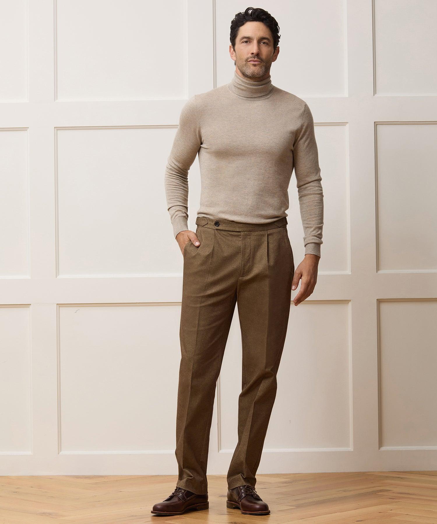 Italian Heathered Cotton Side Tab Trouser Product Image
