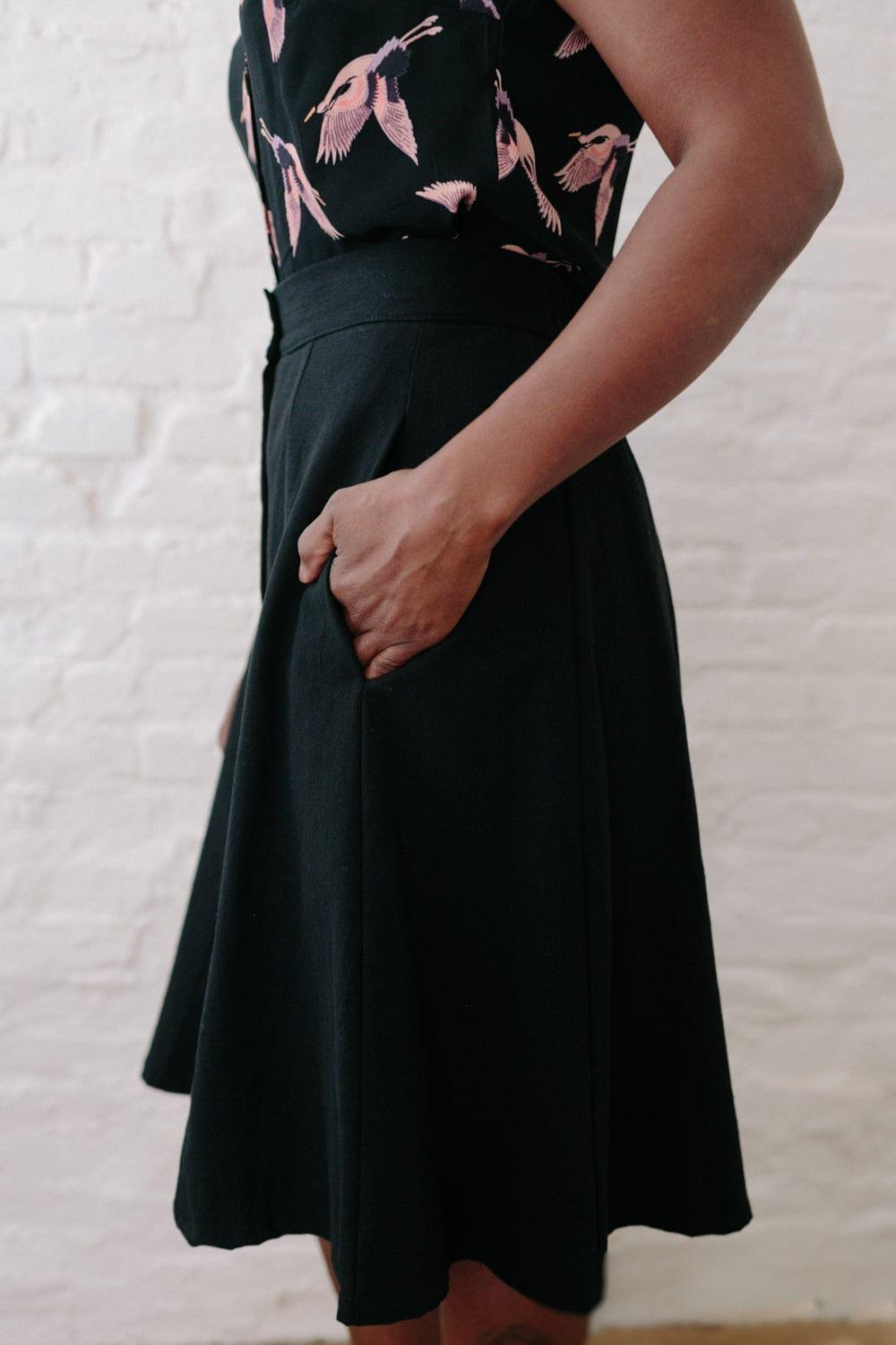 Bae Skirt in Black Linen Product Image