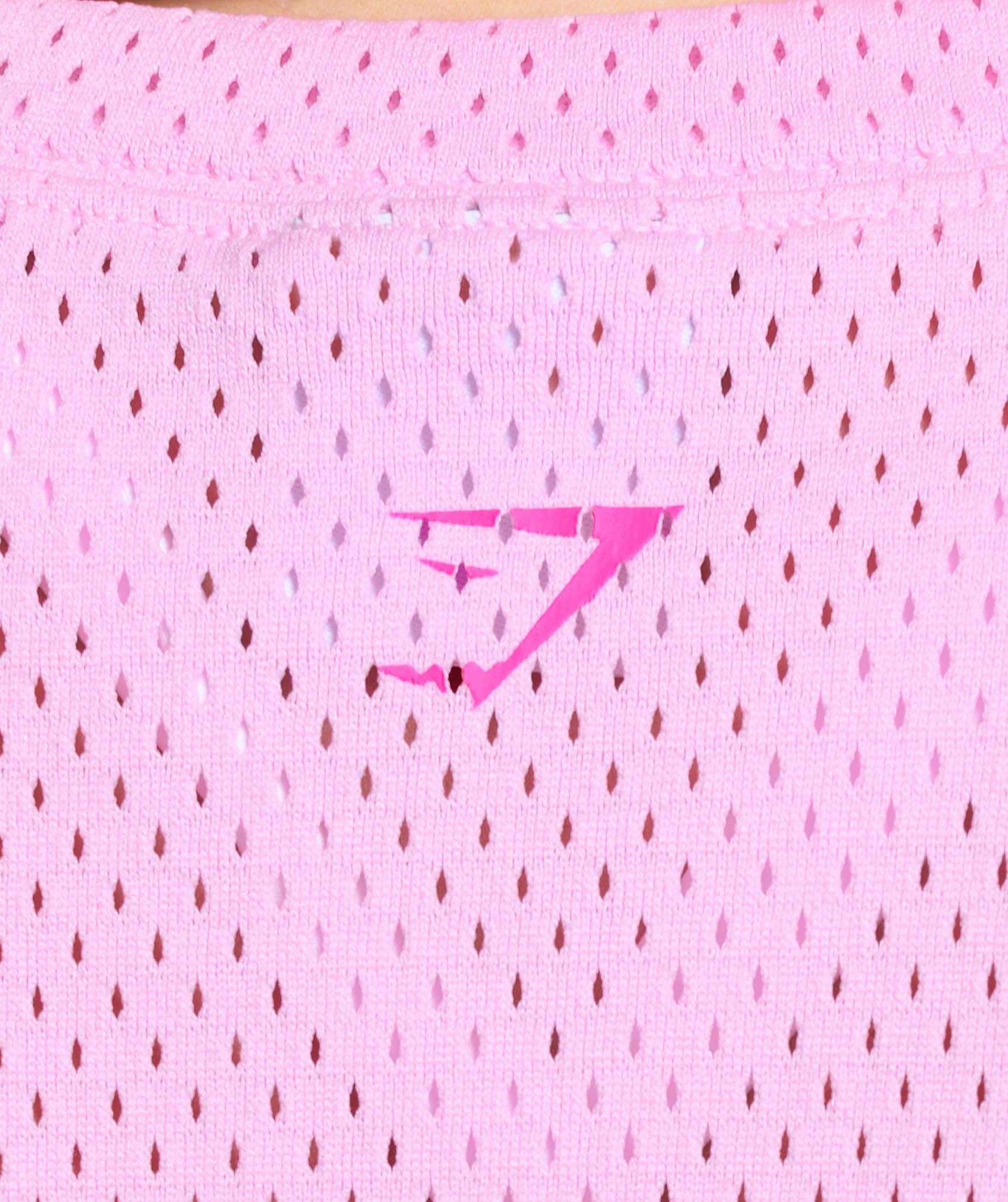 Gymshark Mesh Graphic Crop Top - Sour Pink Female Product Image