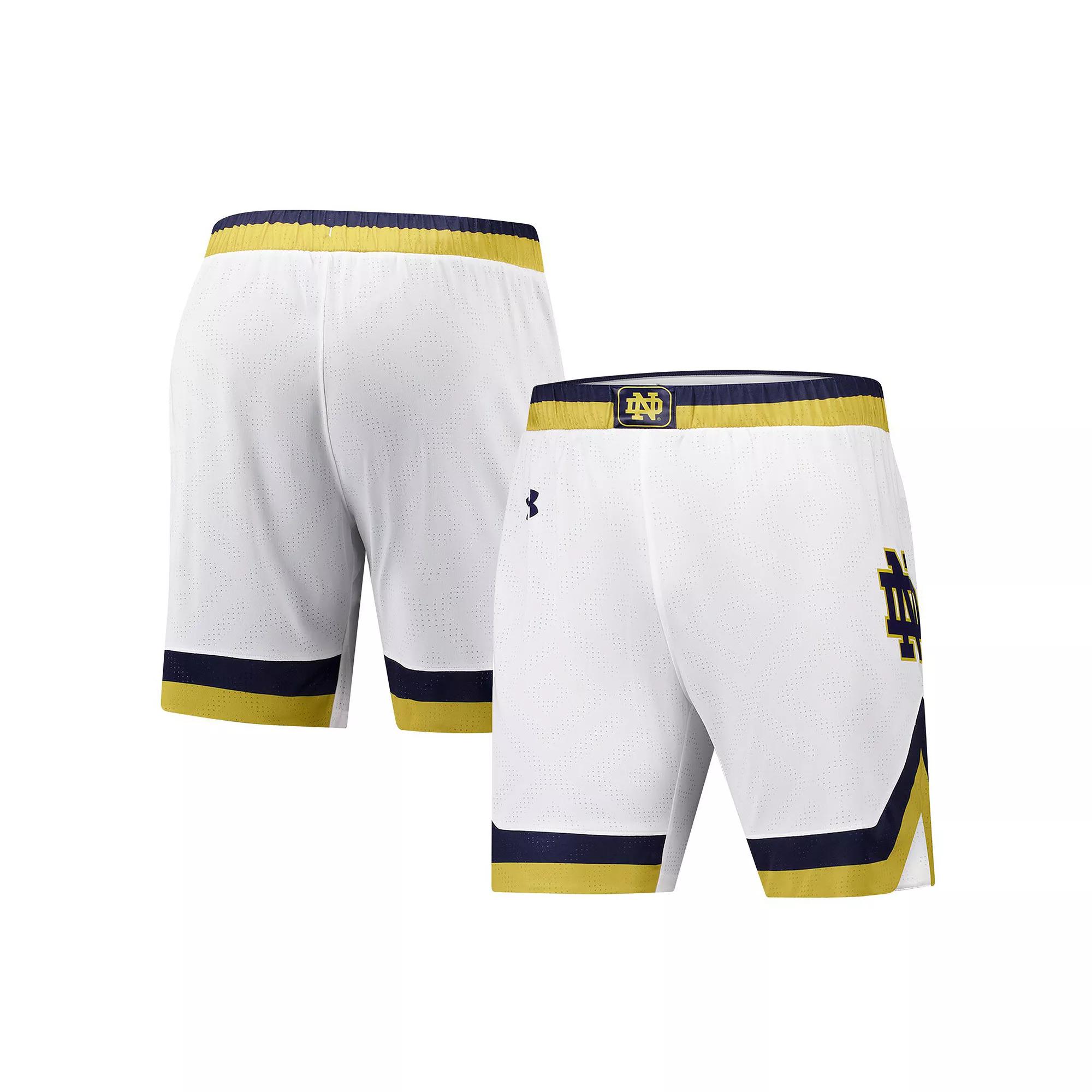 Men's Under Armour White Notre Dame Fighting Irish Replica Basketball Shorts,  Product Image
