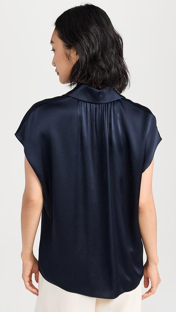Vince Cap Sleeve Ruched Back Blouse | Shopbop Product Image