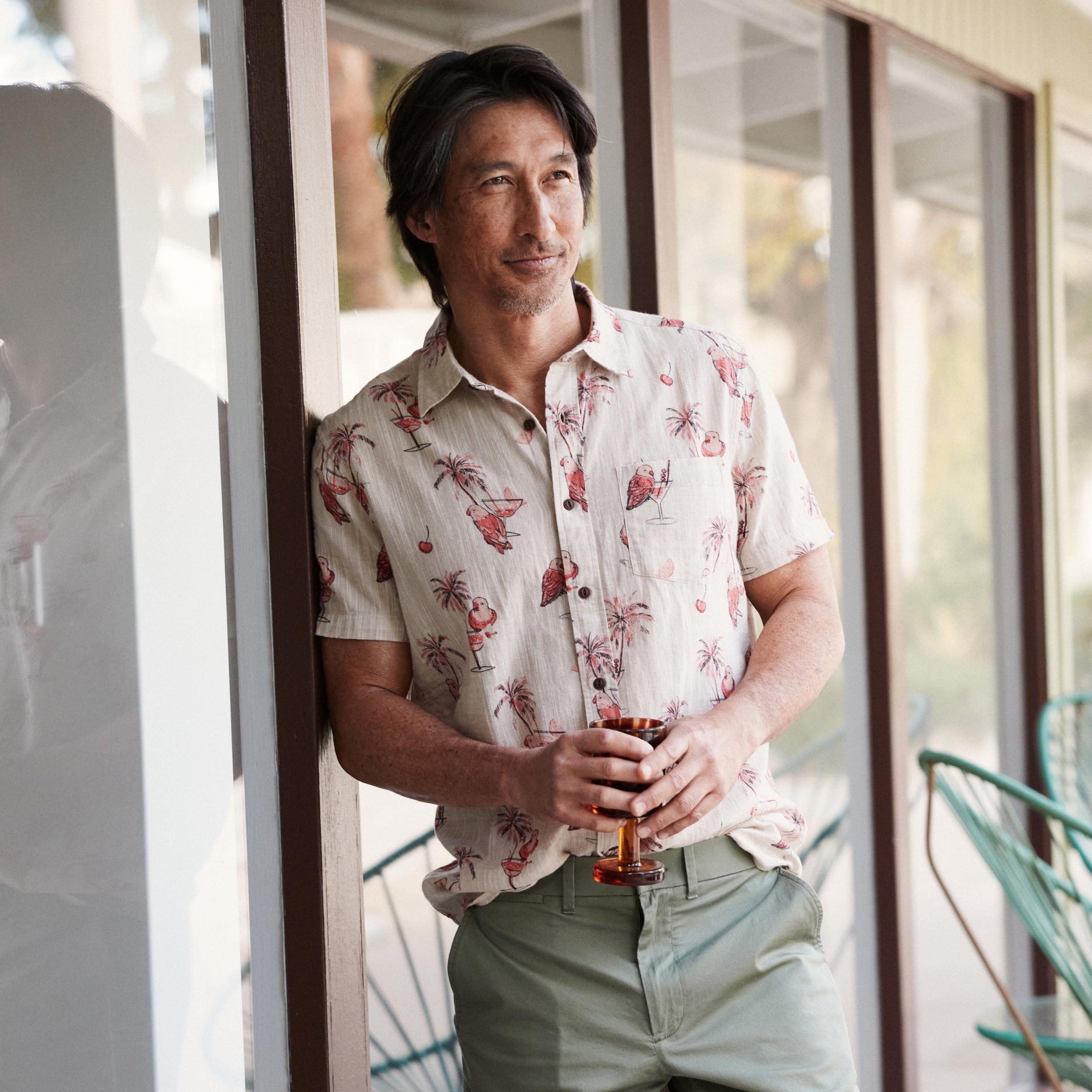 Madras Loose Weave Printed Shirt - Drunken Parrot Product Image