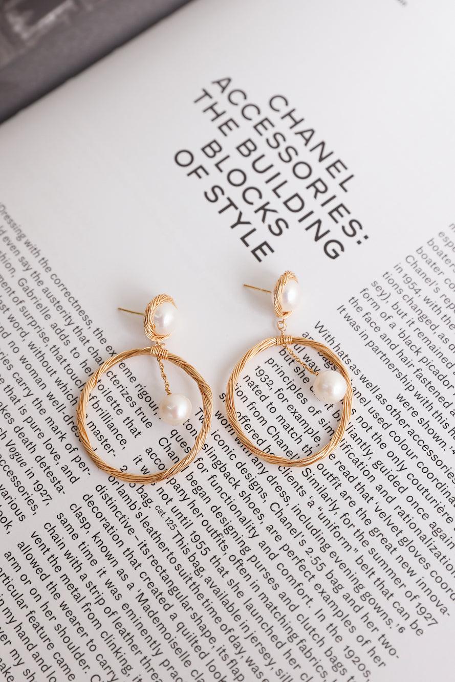 18k Gold Plated Willow Freshwater Pearl Earrings Gold Product Image