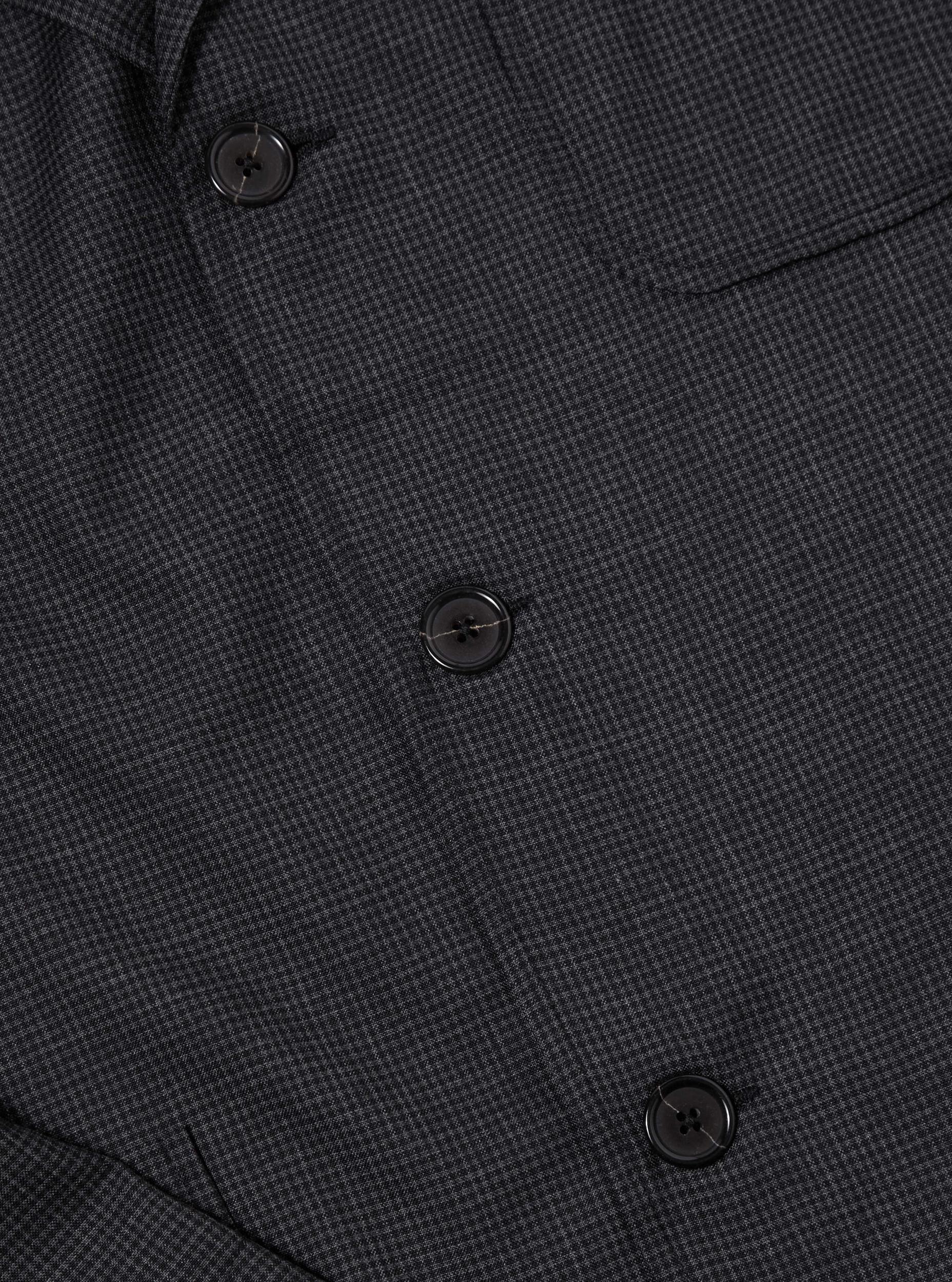 Black Mini Check Three Button Jacket Product Image