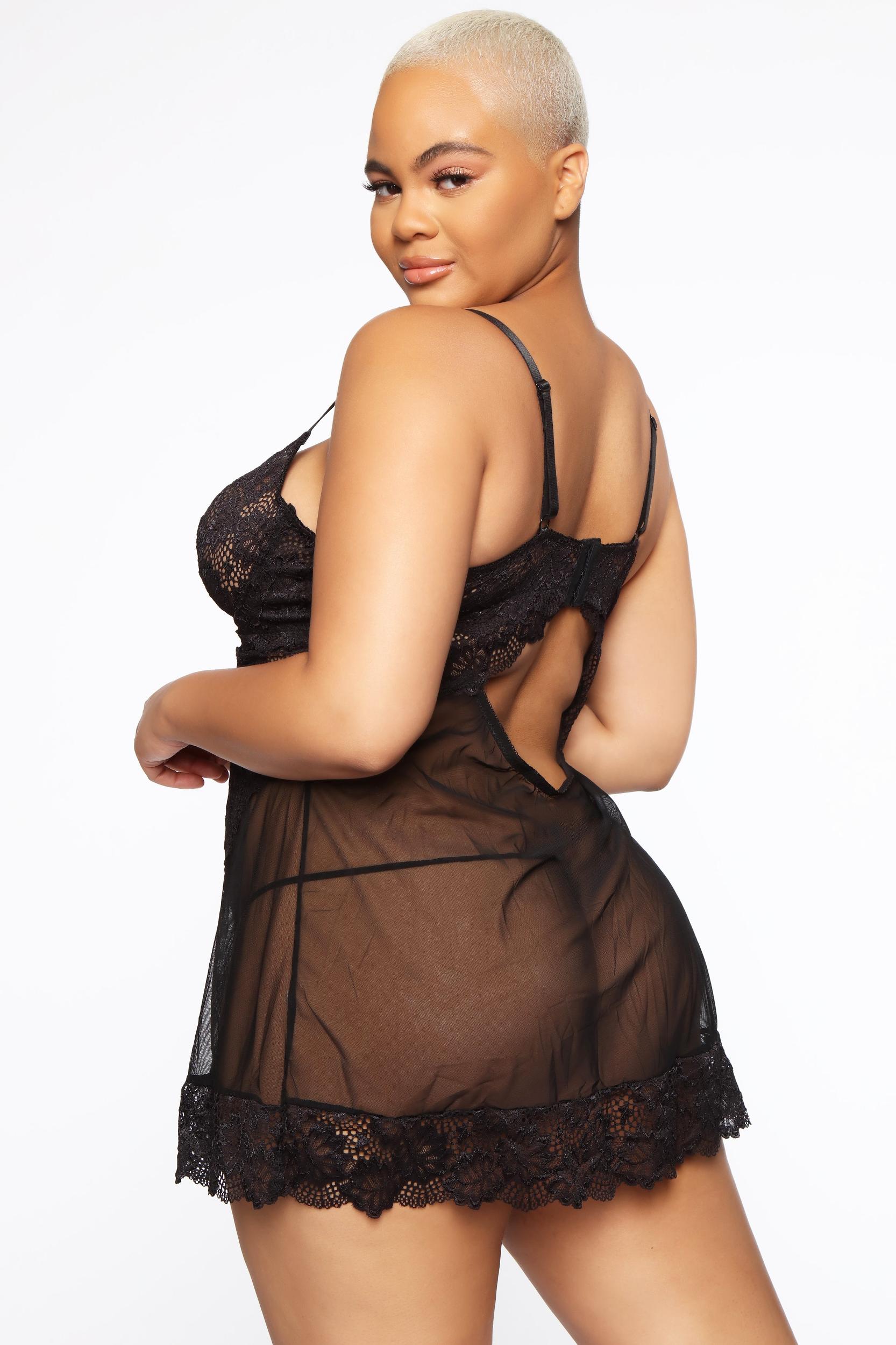 Keep Her Secret Lace Babydoll - Black Product Image