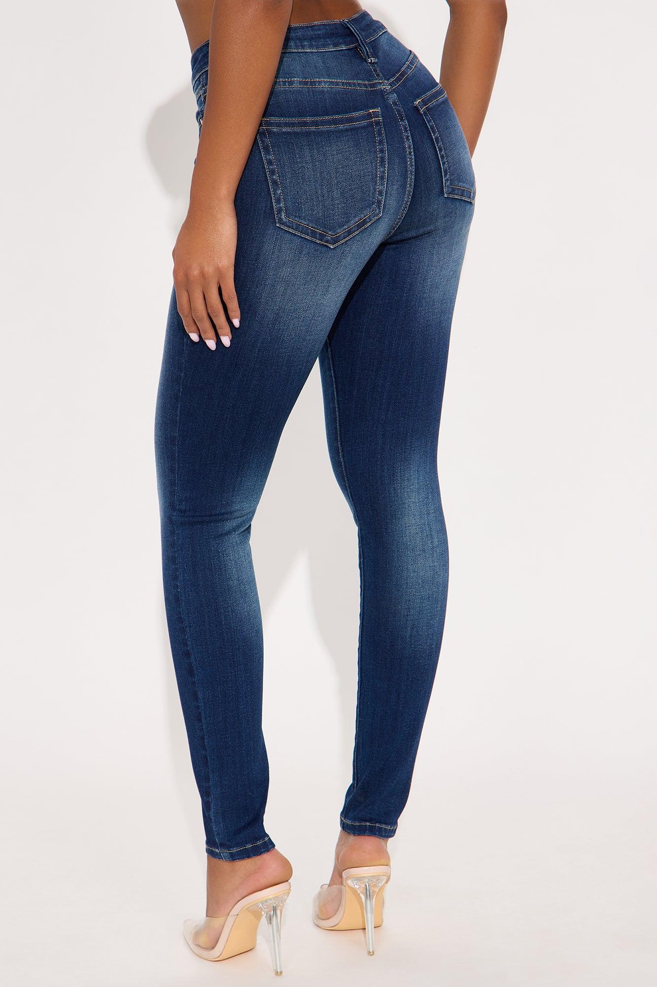 Do My Best Premium Low Waist Skinny Jeans - Dark Wash Female Product Image