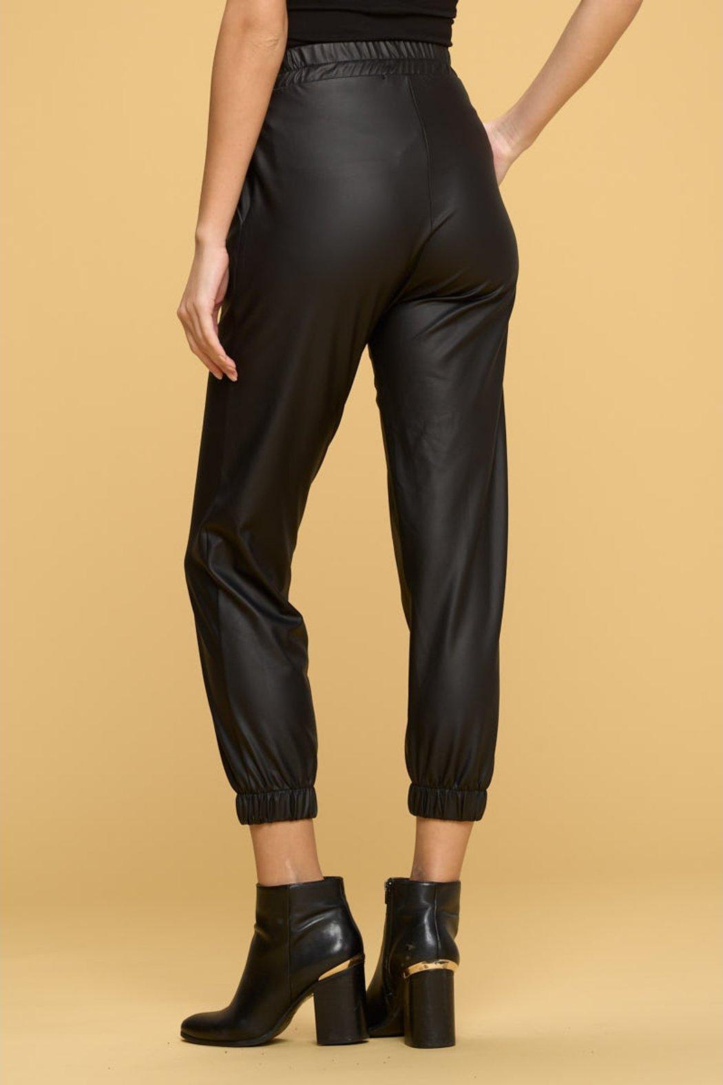 Faux Leather Pants with Pockets Product Image
