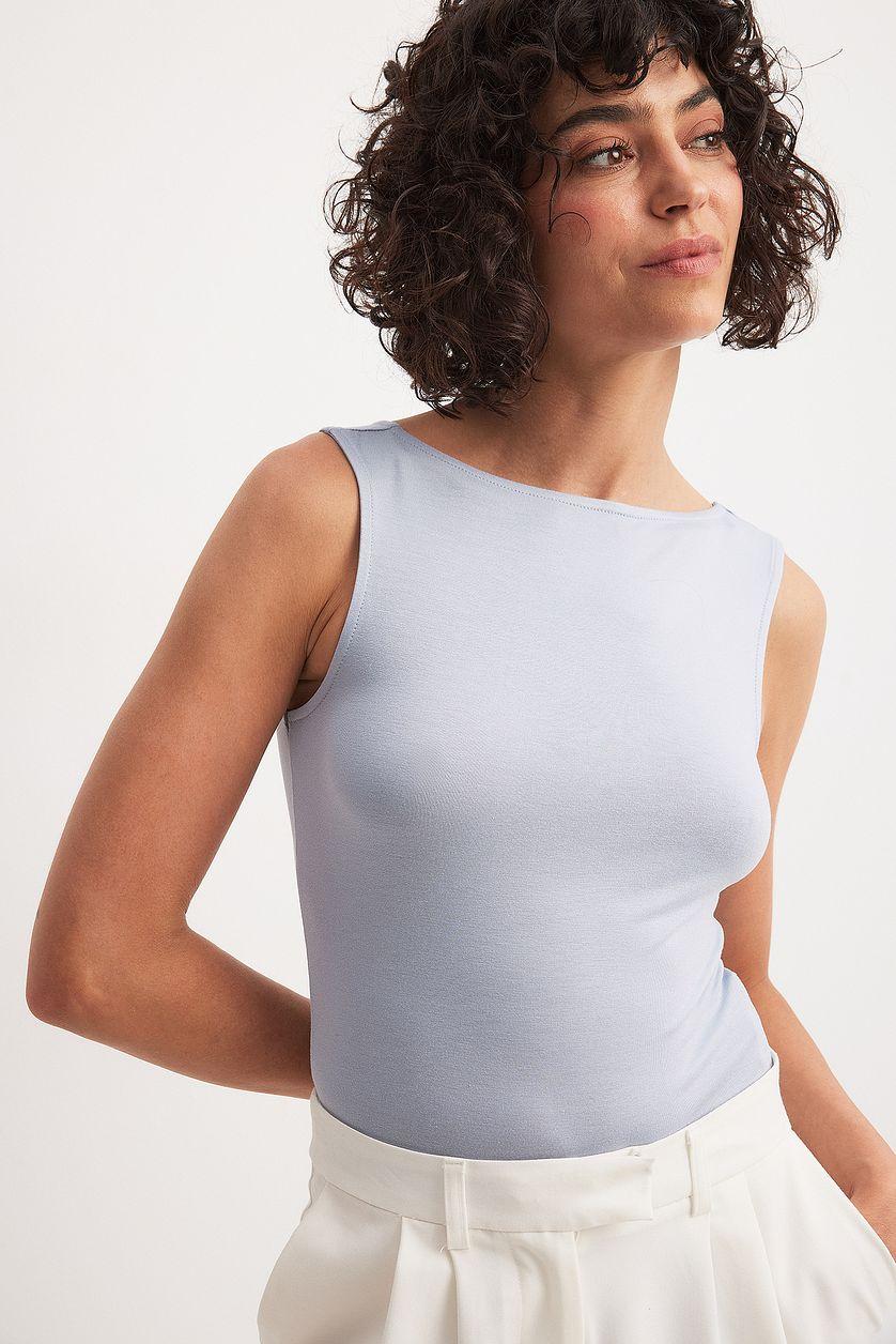 Soft Line Boat Neck Sleeveless Body Product Image