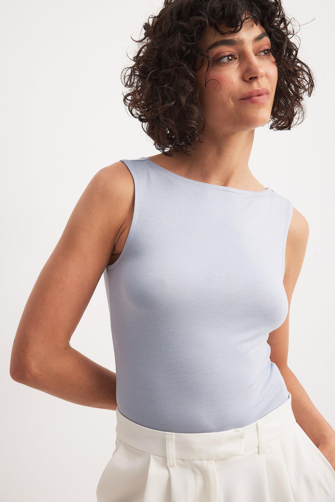 Soft Line Boat Neck Sleeveless Body Product Image