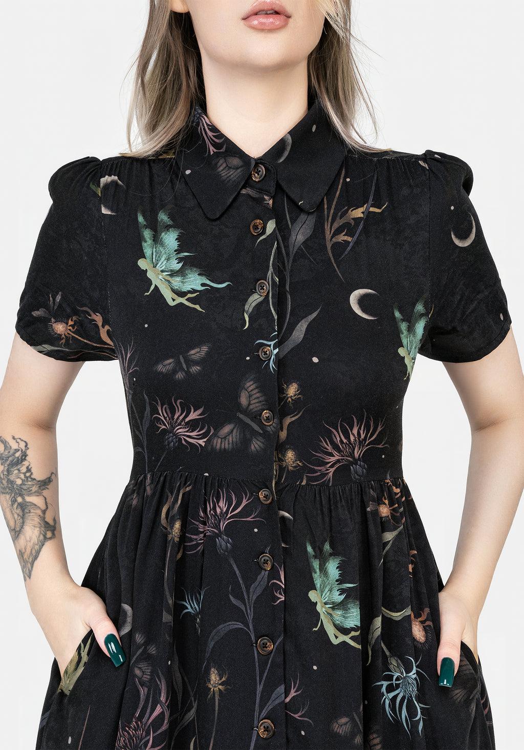 Rosanella Floral Print Midi Shirt Dress Product Image