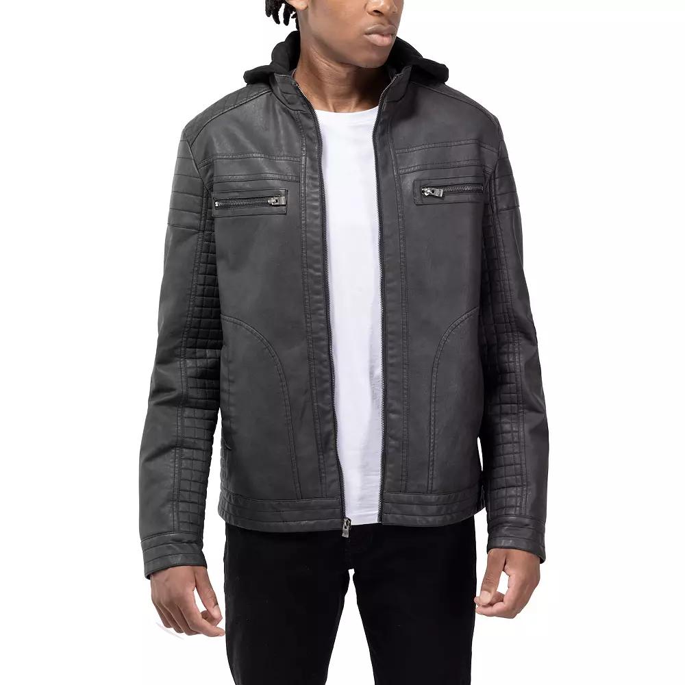 Men's Xray Faux Leather Jacket, Size: Small, Silver Product Image