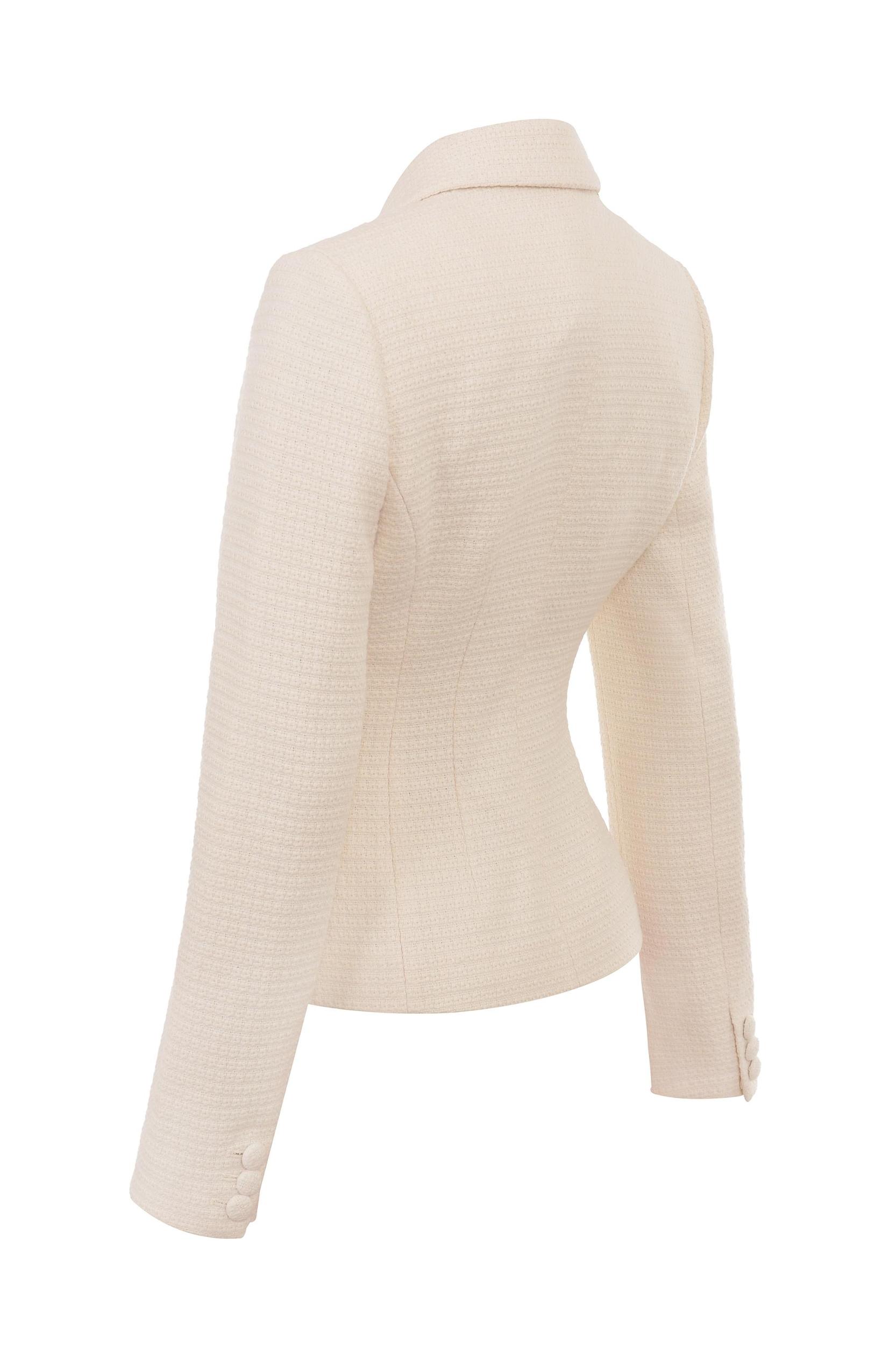 Misha  cream boucle button front blazer Product Image