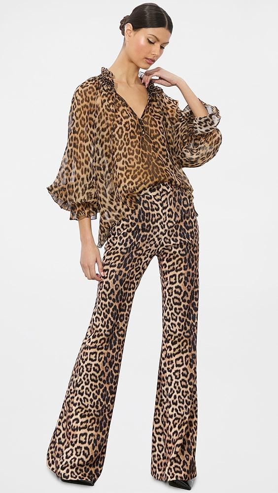 alice + olivia Norah Tie Sleeve Peasant Blouse | Shopbop Product Image