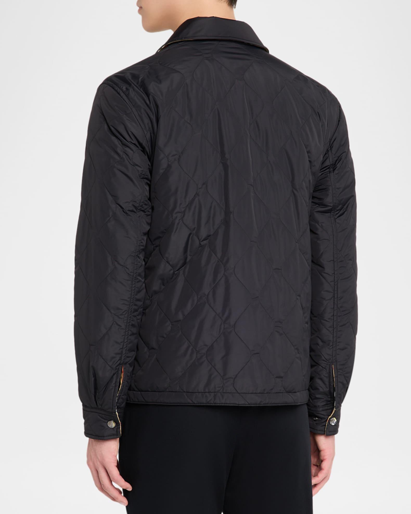 Men's Reversible Check Quilted Nylon Overshirt Product Image