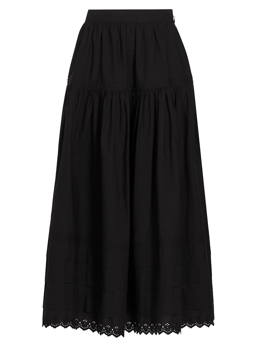 Womens Sebastiane Cotton Midi-Skirt Product Image