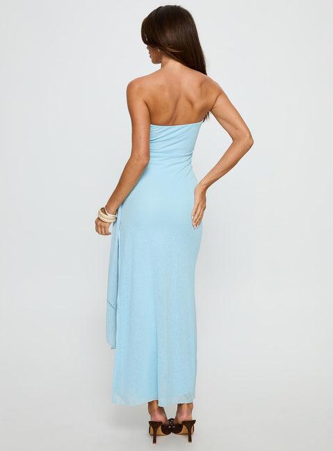 Analeah Strapless Maxi Dress Blue Product Image