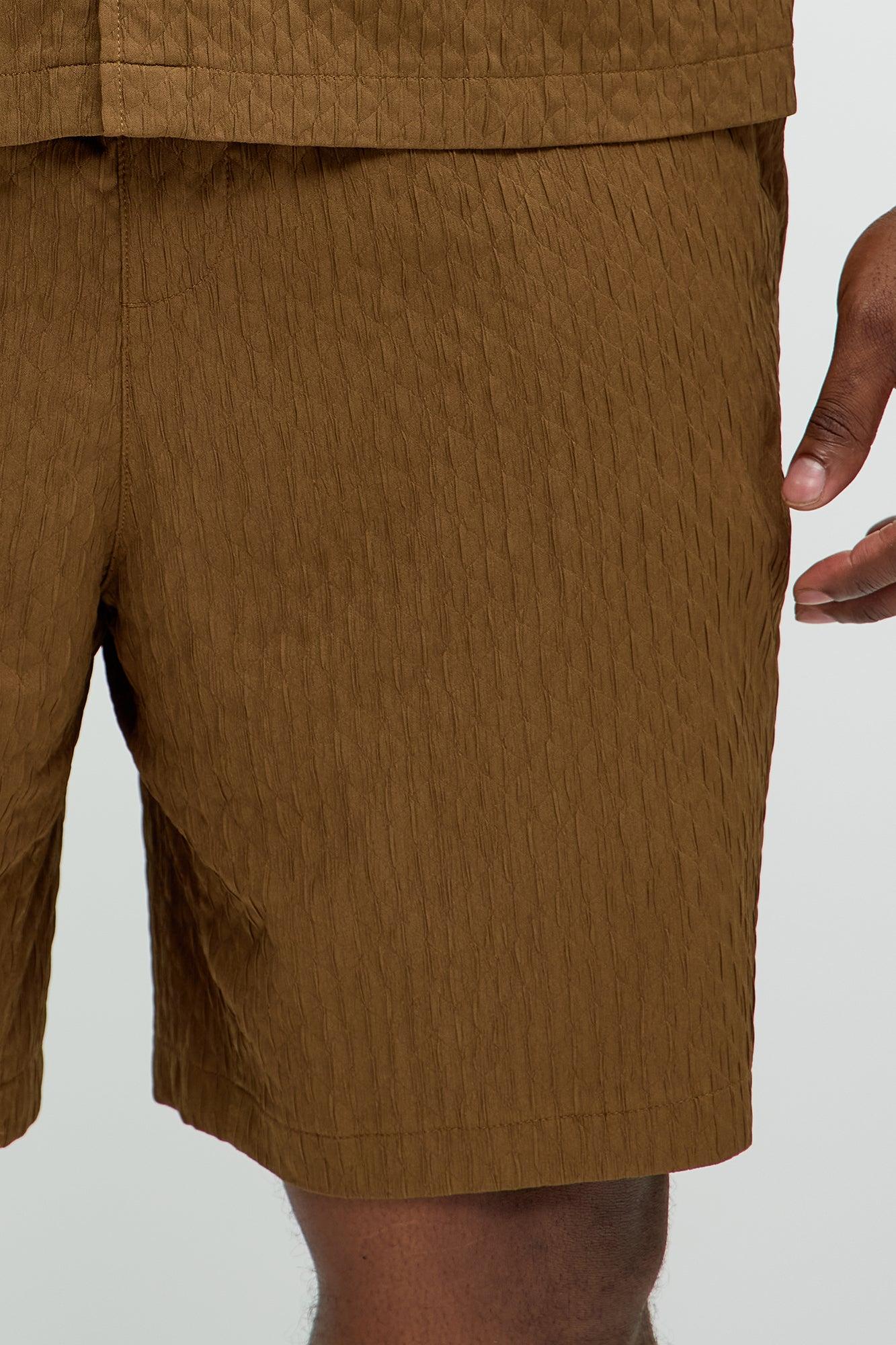 Mounce Textured Shorts - Brown Product Image