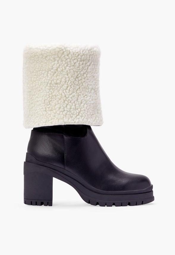 JustFab Margaux Platform Loafer Pump Womens Black/ White Size 8.5 Product Image