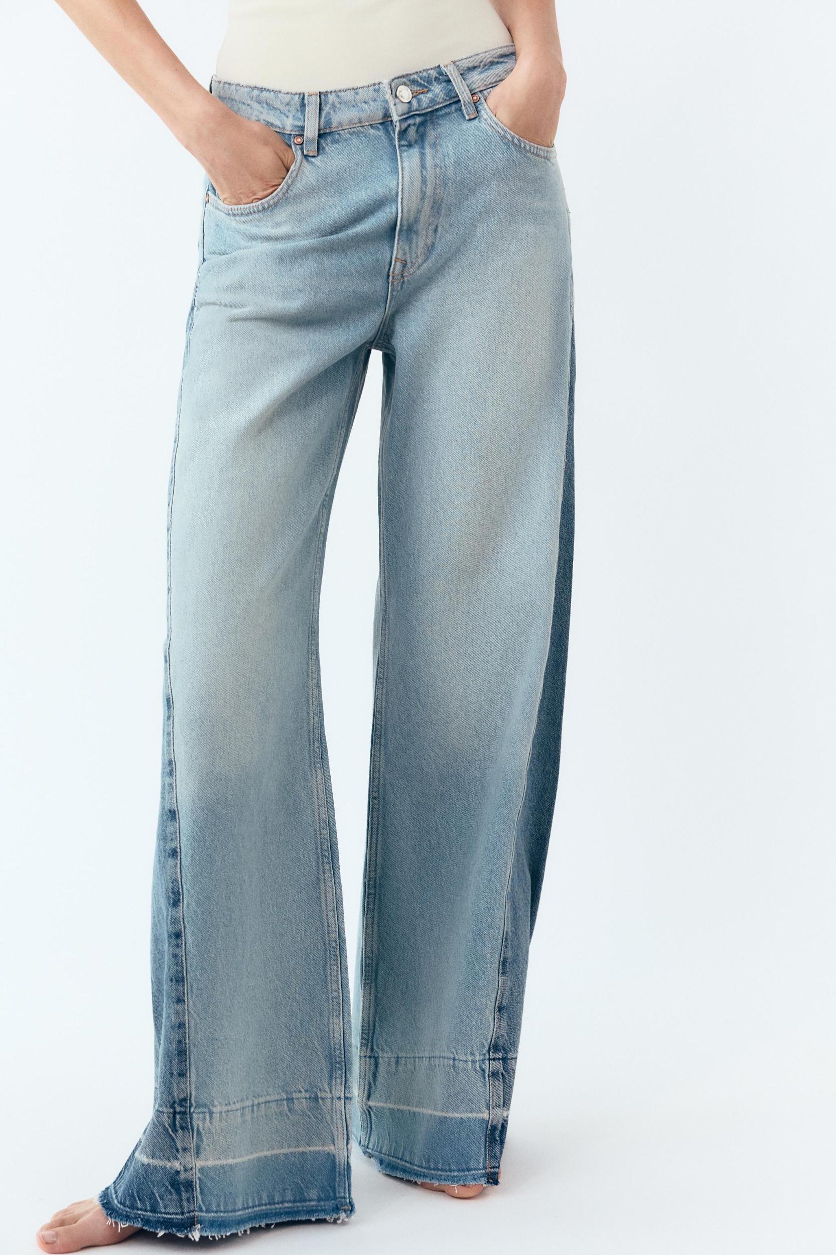 Z1975 CONTRAST MID-RISE WIDE LEG JEANS Product Image