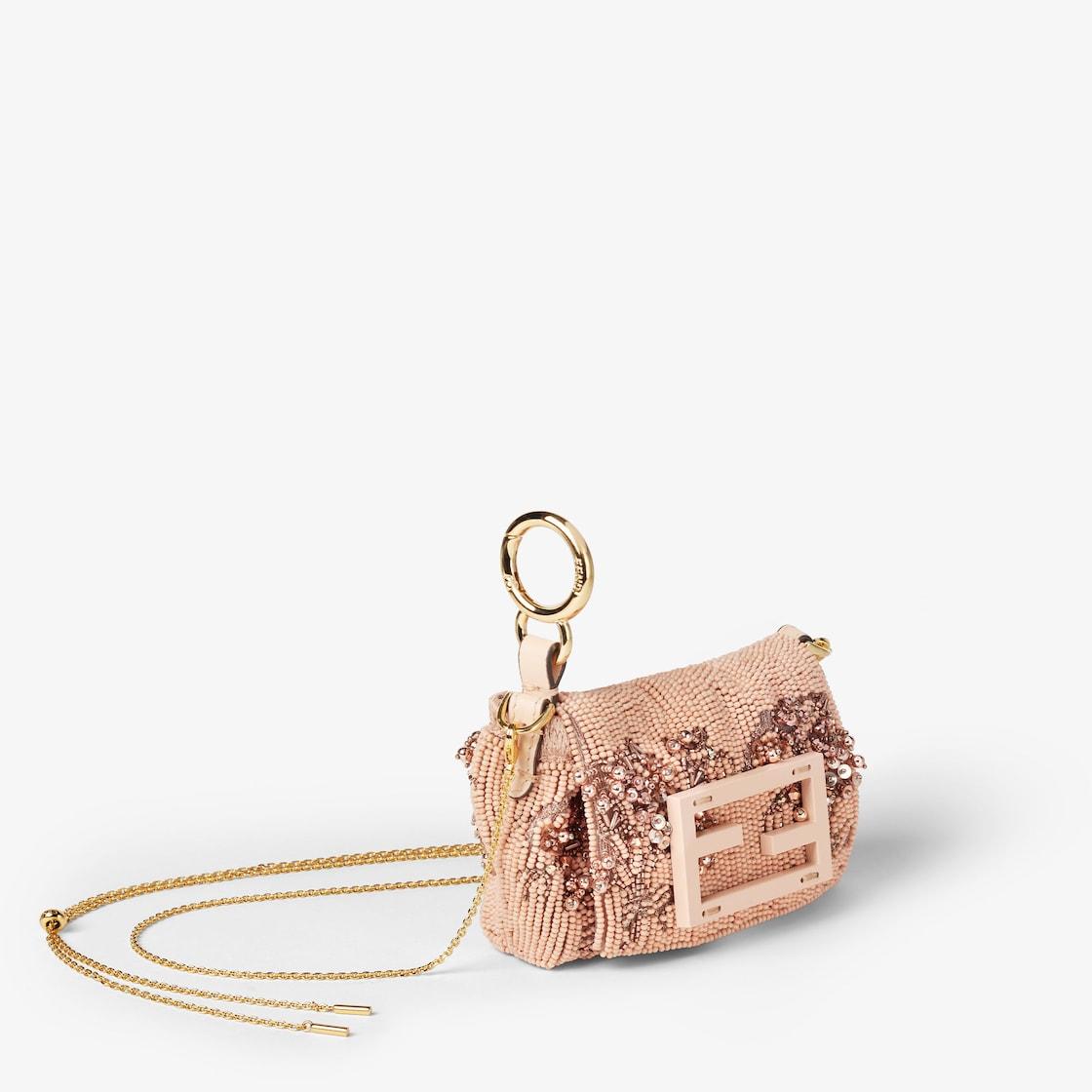 Mamma Baguette NanoPink embroidered fabric miniature bag Product Image