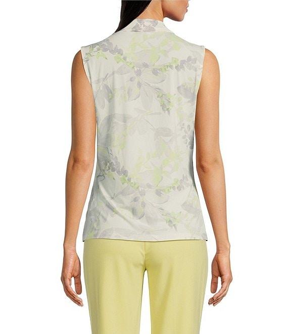 Calvin Klein Printed Matte Jersey V-Neck Sleeveless Fitted Cami Product Image