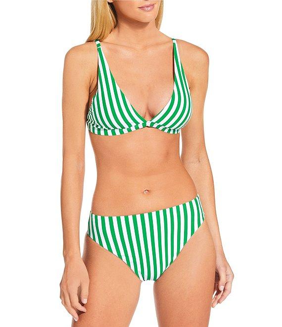 Gianni Bini Almalfi Stripe High Waist Cheeky Swim Bottom Product Image