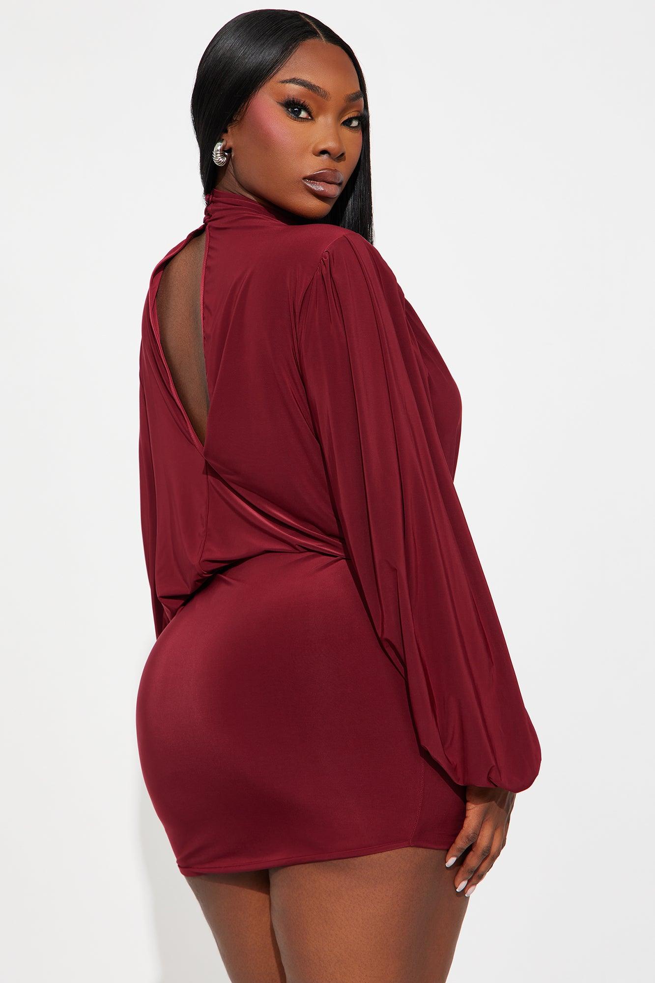 Second Chances Mini Skirt Set - Burgundy Female Product Image