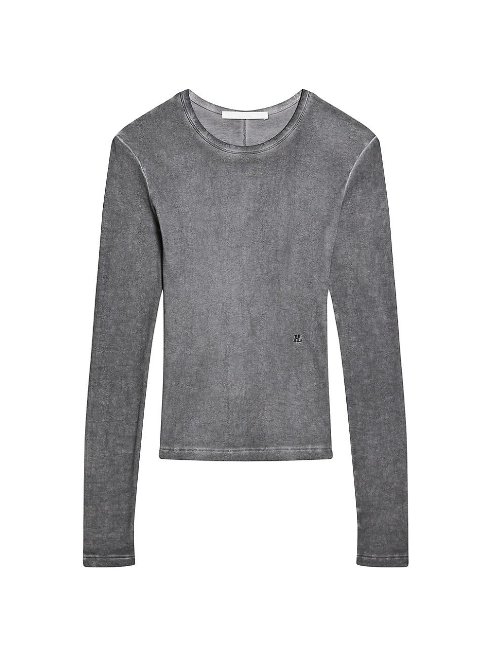 Womens Faded Long-Sleeve Cotton T-Shirt Product Image