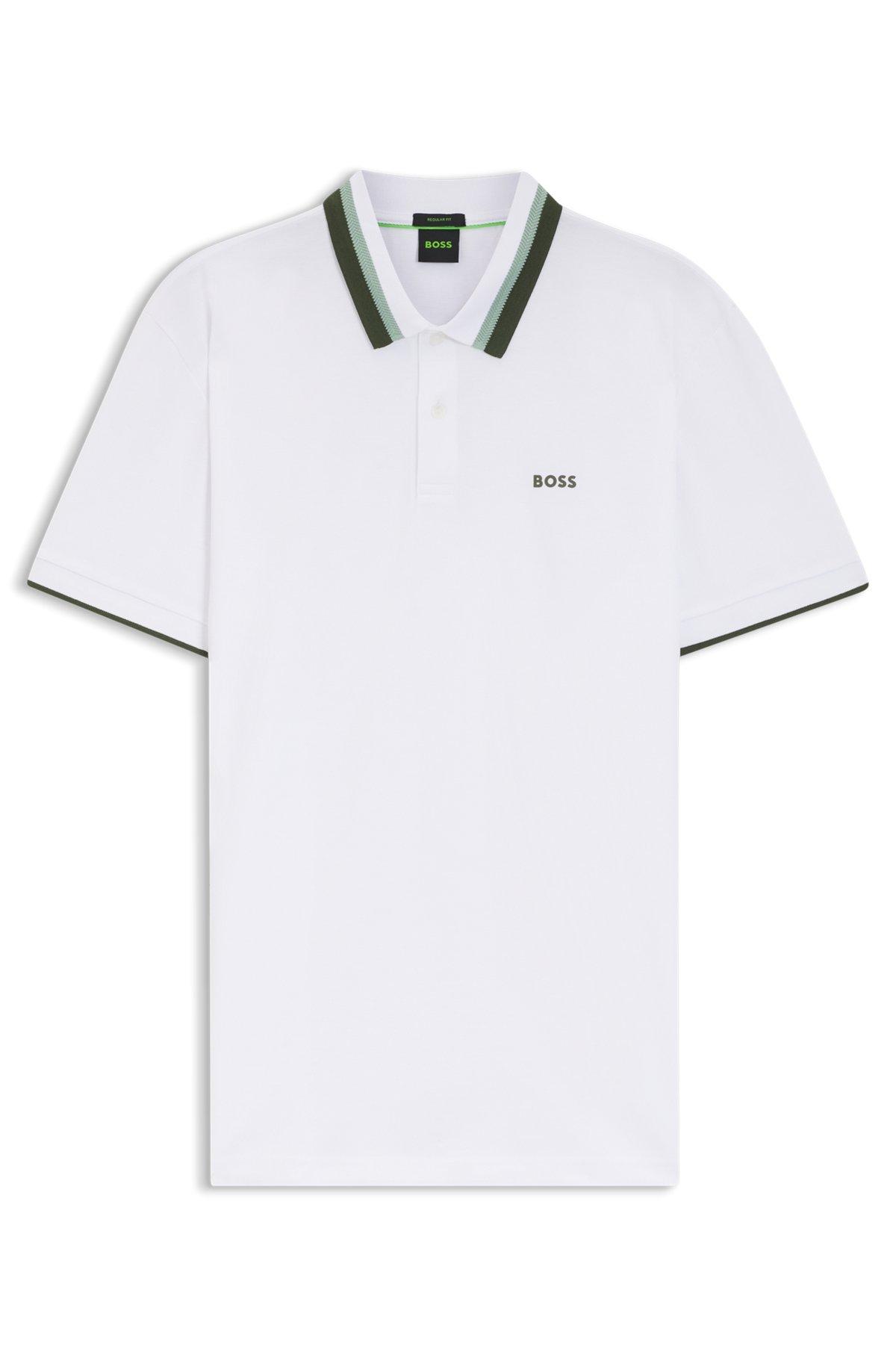 Paddy active polo shirt with contrast stripes Product Image