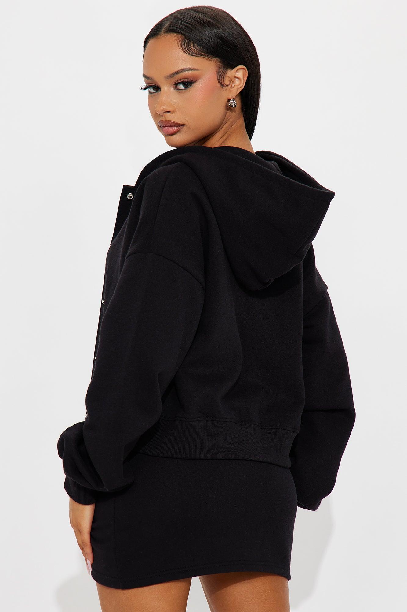 Cloudy Day Lounge Mini Skirt Set - Black Product Image