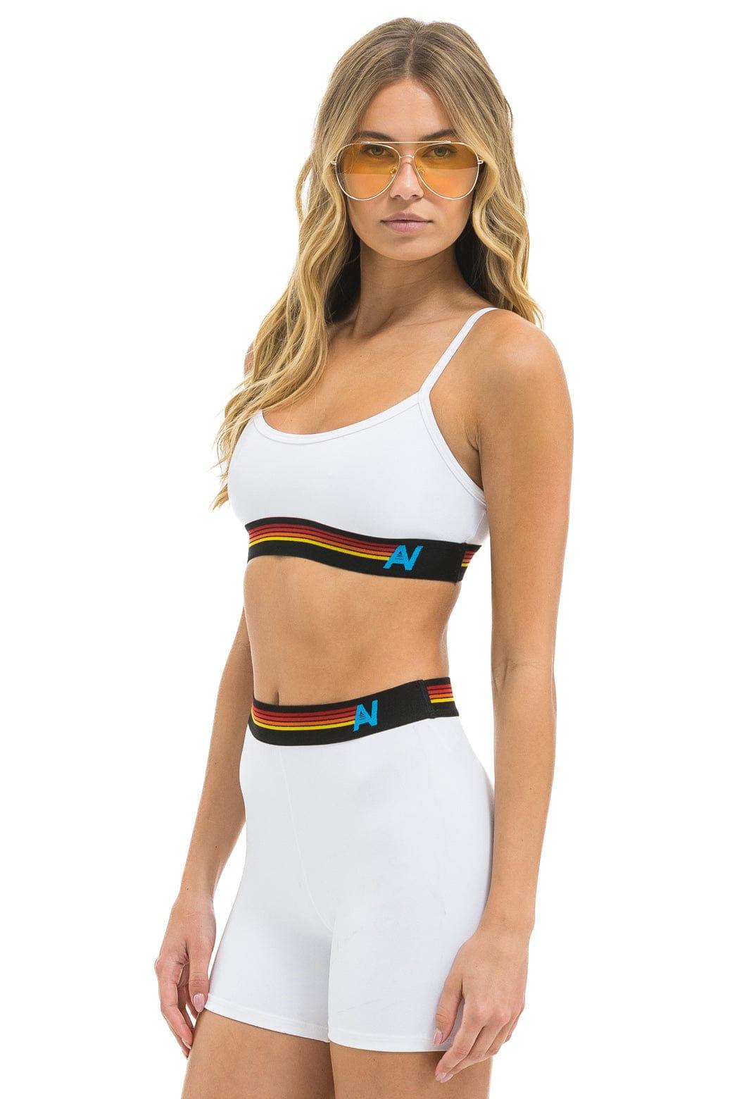 LOGO 4 INCH HI-RISE BIKER SHORT - WHITE Female Product Image