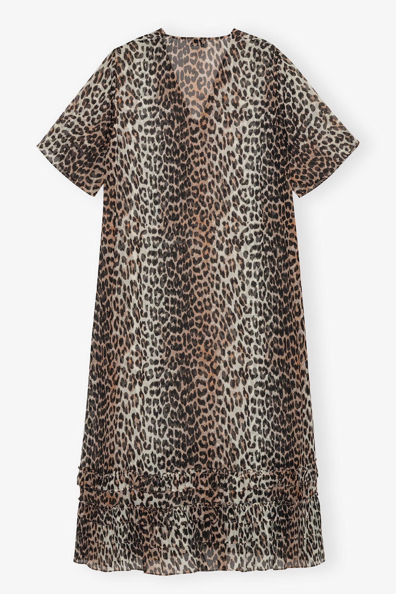 Leopard Chiffon Maxi Dress Product Image