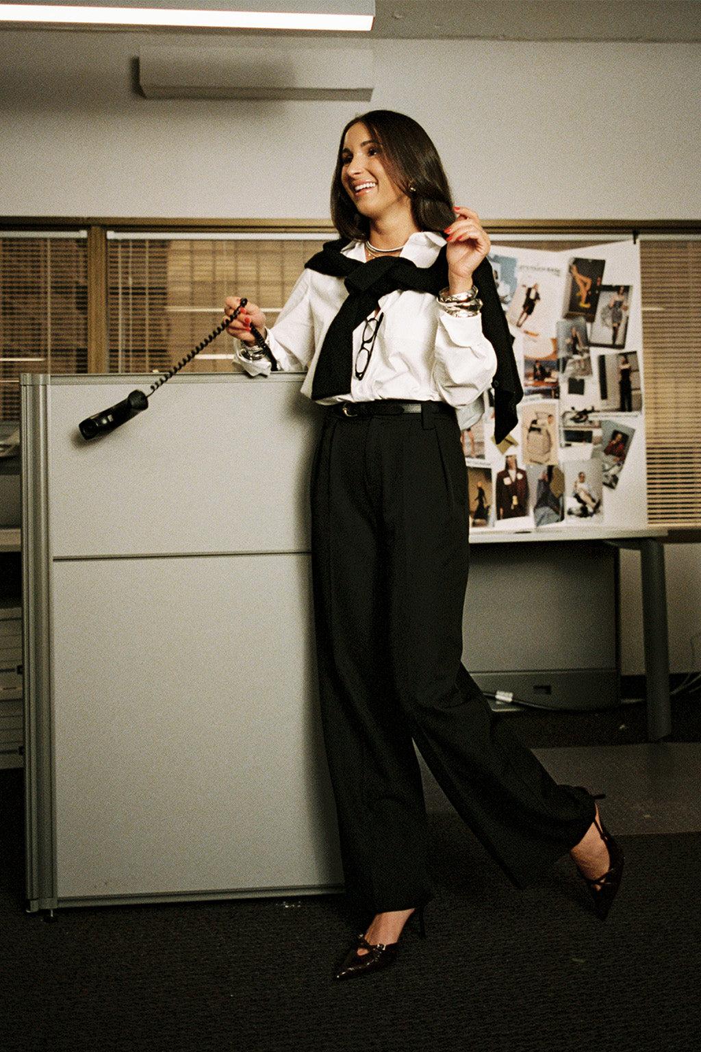 Weiss Black Wide Leg Trousers Product Image