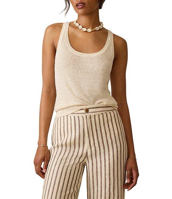 Faherty Miramar Rib Knit Scoop Neck Sleeveless Tank Product Image