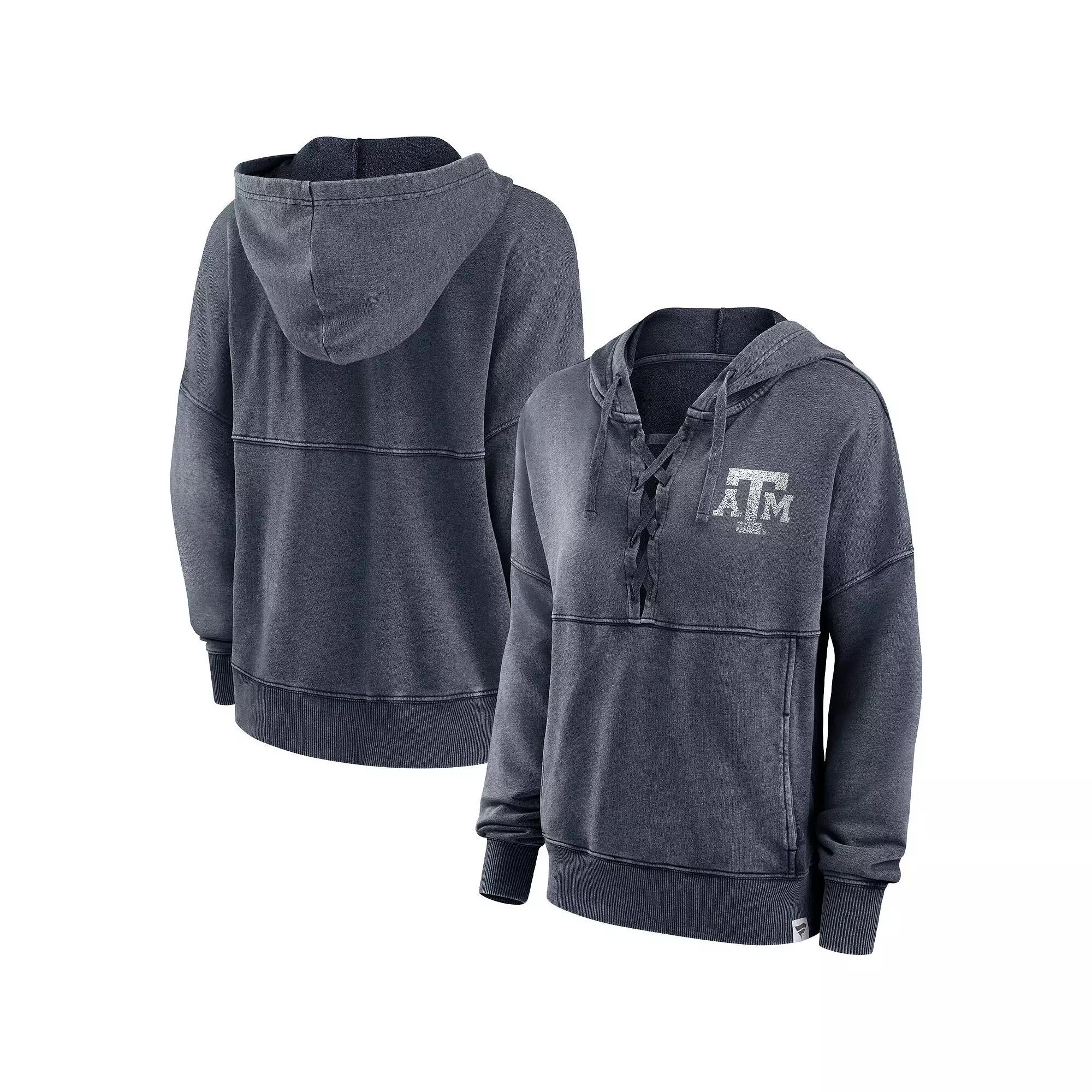 Women's Fanatics Branded Heathered Charcoal Wisconsin Badgers Overall Speed Lace-Up Pullover Hoodie,  Product Image