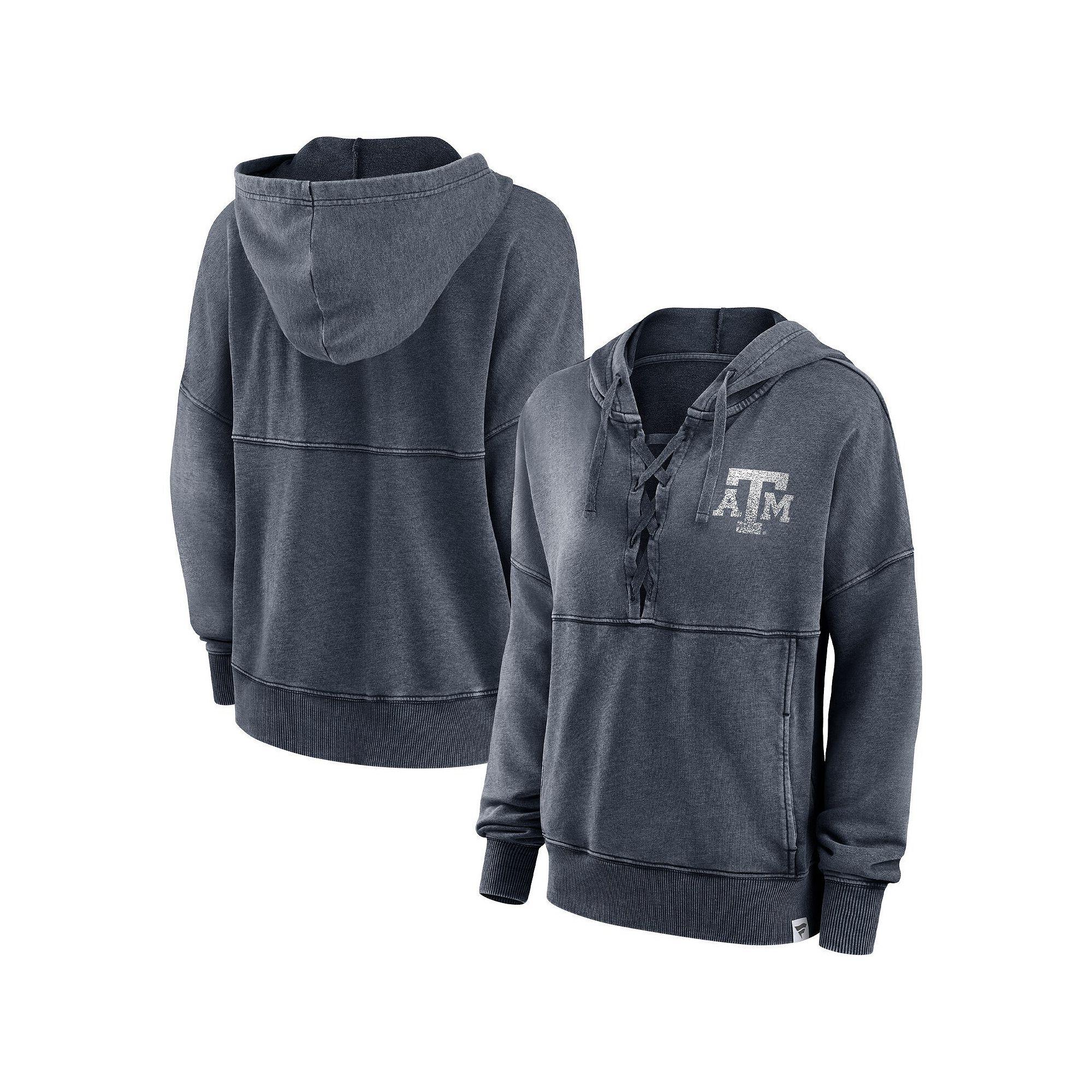 Women's Fanatics Branded Heathered Charcoal Wisconsin Badgers Overall Speed Lace-Up Pullover Hoodie,  Product Image