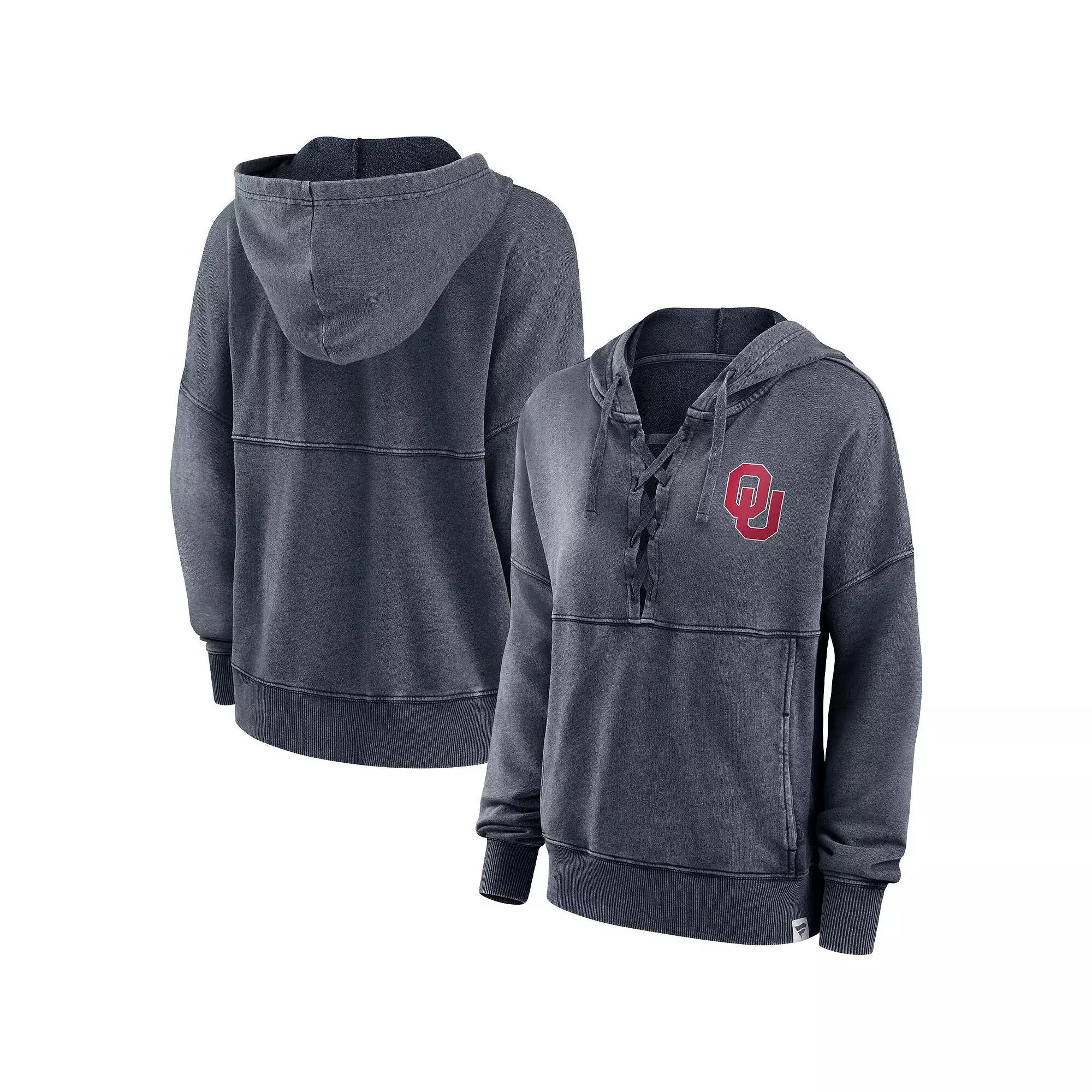 Women's Fanatics Branded Heathered Charcoal Wisconsin Badgers Overall Speed Lace-Up Pullover Hoodie,  Product Image