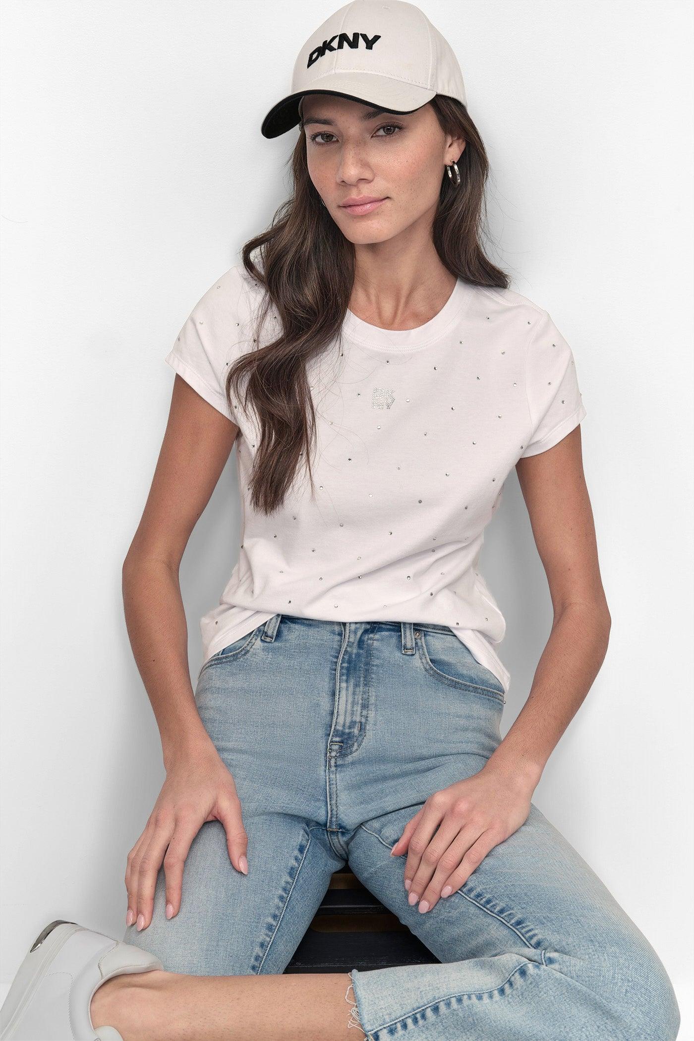 CRYSTAL EMBELLISHED LOGO TEE Product Image