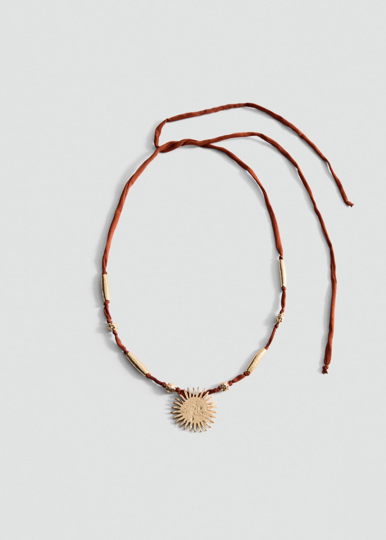 Bead necklace with sun detail - Women | MANGO USA Product Image